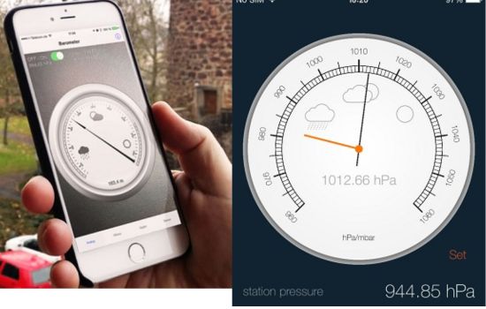 Meça a pressão atmosférica e a altitude com app